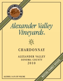 Label for Alexander Valley Vineyards Chardonnay