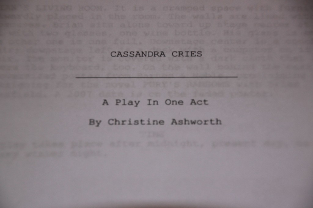 Title page to Cassandra Cries. 