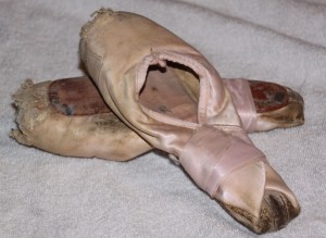 The last pair of pointe shoes I wore. These are 30 years old at least.