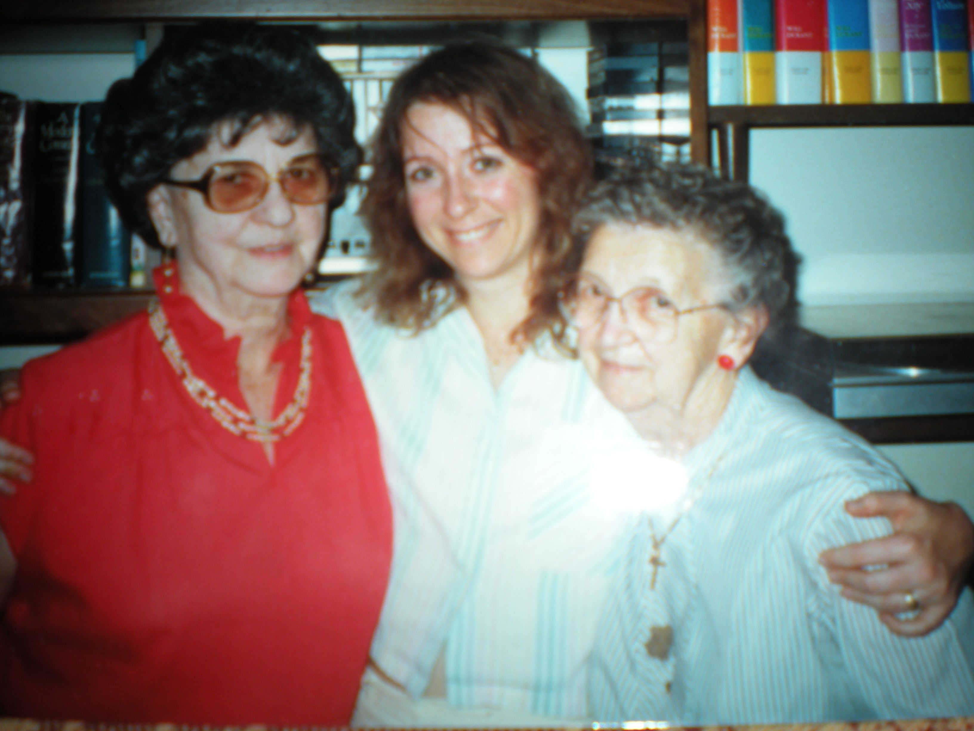 My Aunt Amy, me, and Grandma Hazel Cunningham. Amy and Hazel were sisters.