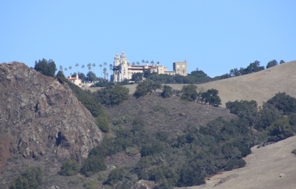 Hearst Castle, as seen from Highway 1. Zebras are off to my right. 2-16-14