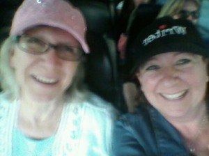Lynne Marshall and I heading home on the FlyAway Bus from LAX. Blurry and giddy with exhaustion.